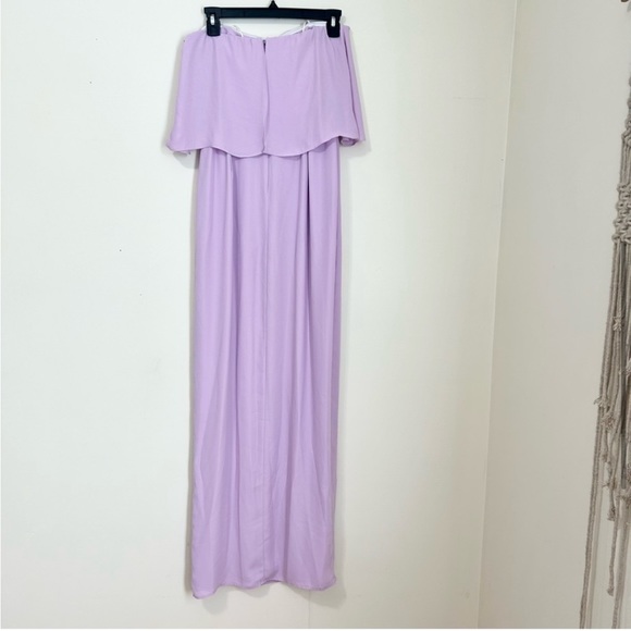 Amanda Uprichard Topanga Maxi Strapless Ruffle
Slit Dress in Lavender sz M - Picture 4 of 6